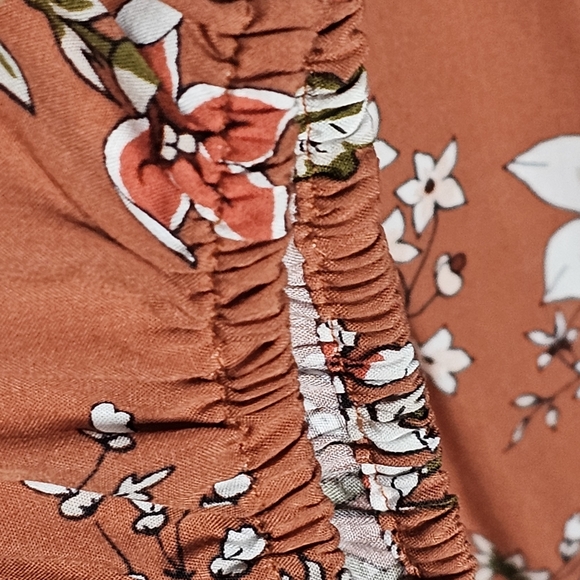Loft Rust Floral Top M - Picture 4 of 12